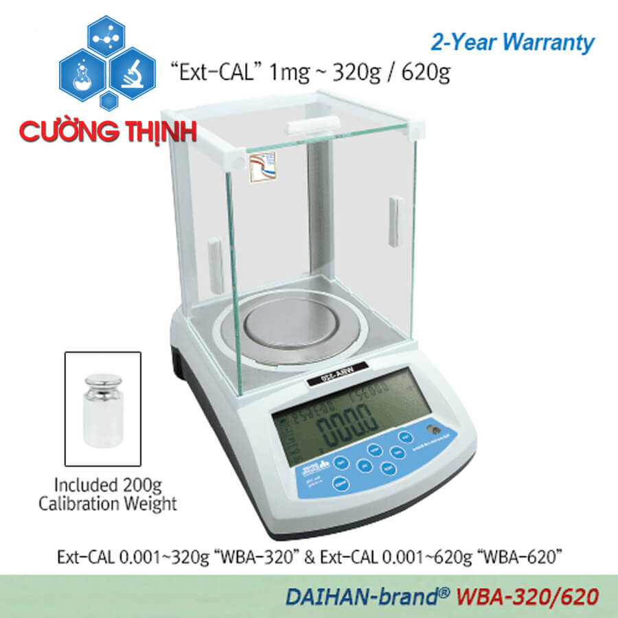 Cân phân tích hiệu chuẩn ngoại WBA-320/620 (Daihan - Hàn Quốc)