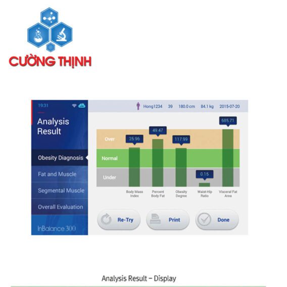 Cân phân tích thành phần cơ thể người InBalance 300 (Daihan - Hàn Quốc) 2